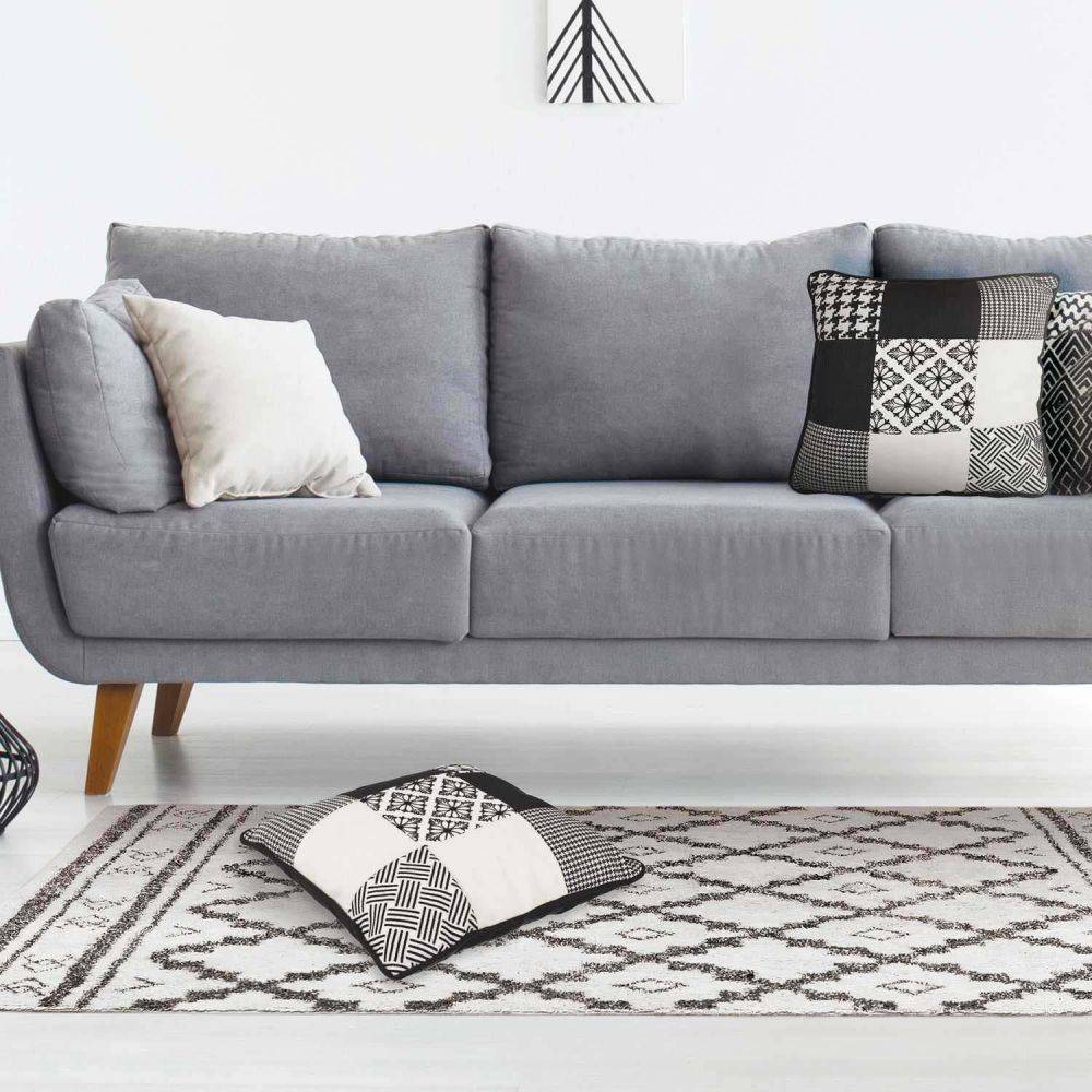 The Home Deco Factory - Coussin en tissu patchwork 40 x 40 cm - Imagen 2