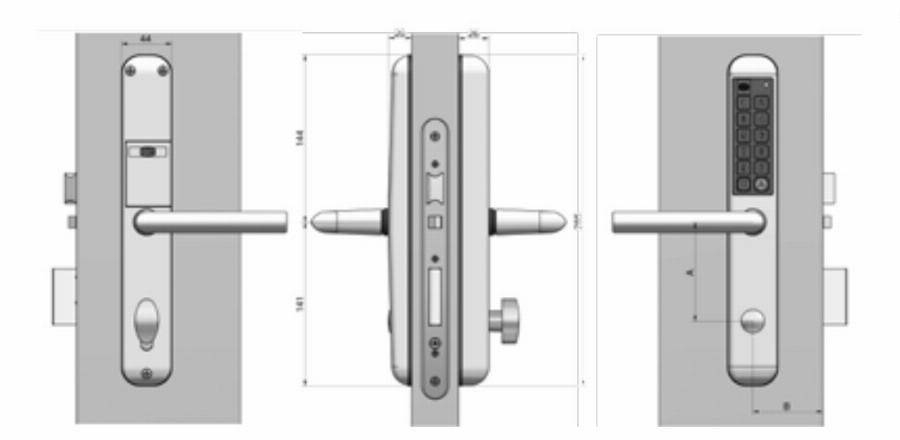 Serrure à code électronique Easykey Slim DOM METALUX - Entraxe 70 mm - XS40SD7DL-10 - Imagen 2