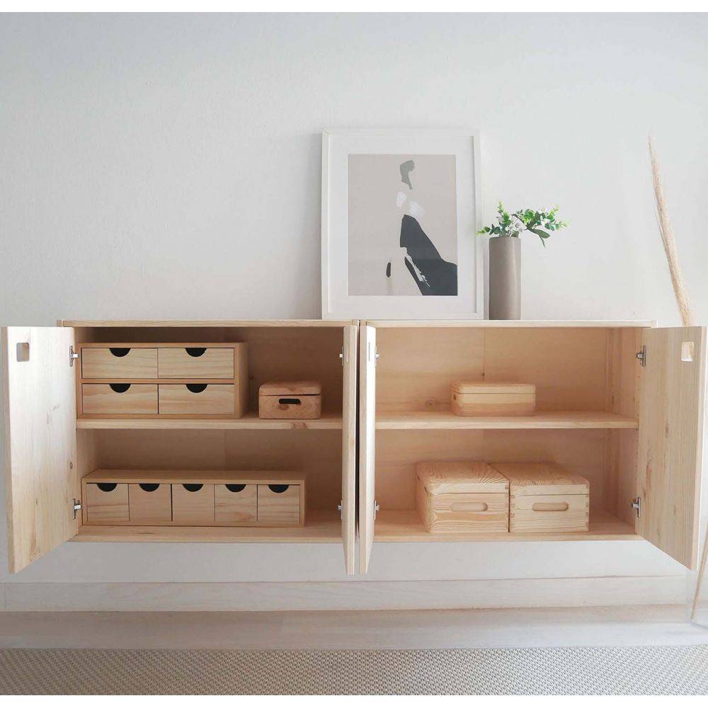 Boîte de rangement en pin massif avec couvercle Taille 1 Astigarraga - Imagen 4