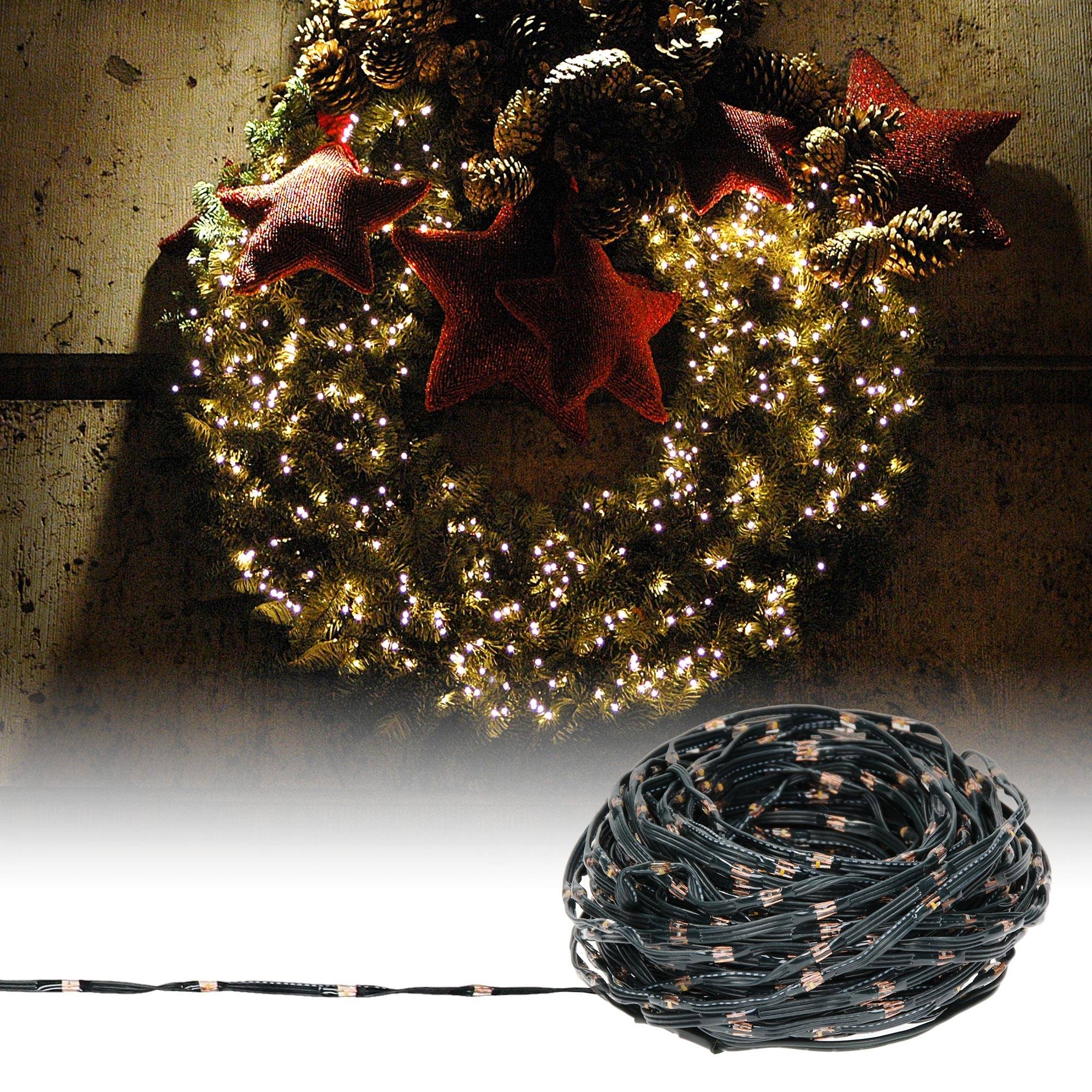 Ecd-Germany - Guirlande lumineuse 600 LED blanc chaud décoration Noël intérieur/extérieur 18 m - Imagen 8