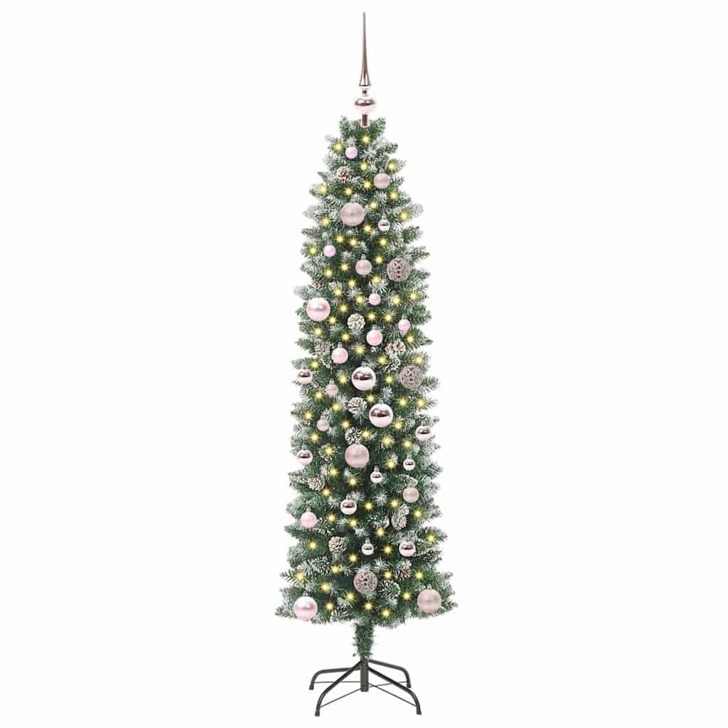 Vidaxl - Arbre de Noël artificiel slim Vert et blanc 150 cm vidaXL 3395283 - Image 4