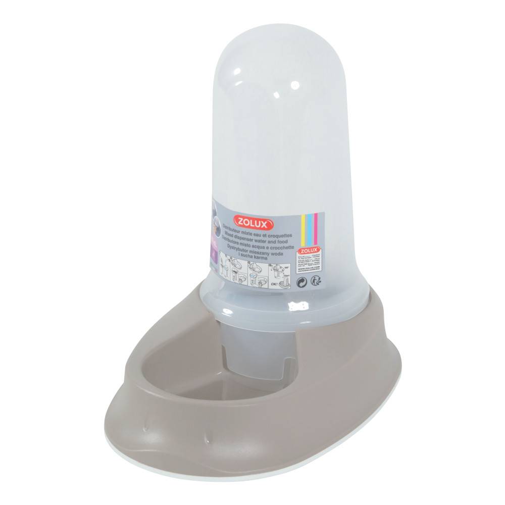 Dispensador mixto 800 ml agua o croquetas antideslizante topo para perro o gato - Imagen 1