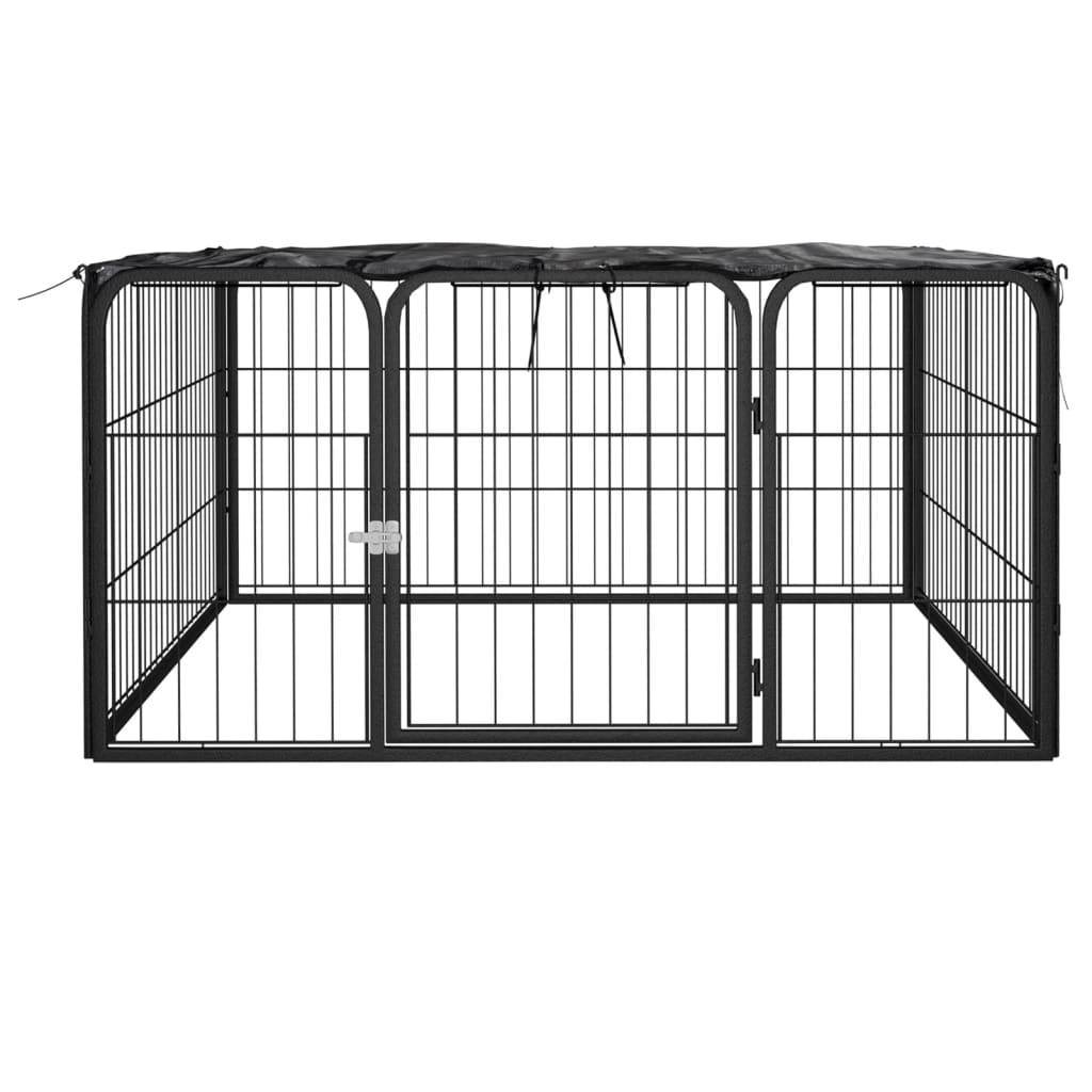 Vidaxl - Parc pour chien 4 panneaux Noir 100x50cm Acier enduit de poudre vidaXL 171795 - Imagen 2