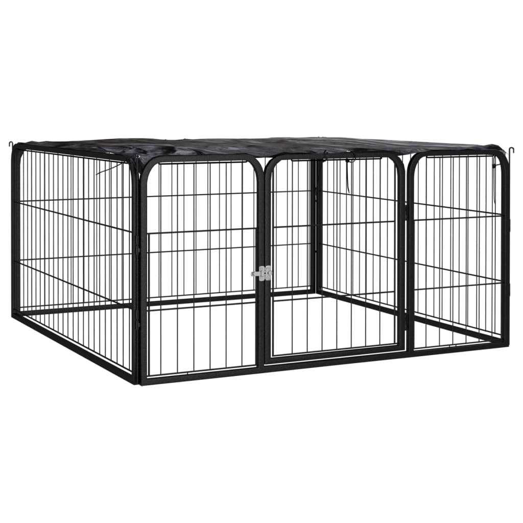 Vidaxl - Parc pour chien 4 panneaux Noir 100x50cm Acier enduit de poudre vidaXL 171795 - Imagen 1