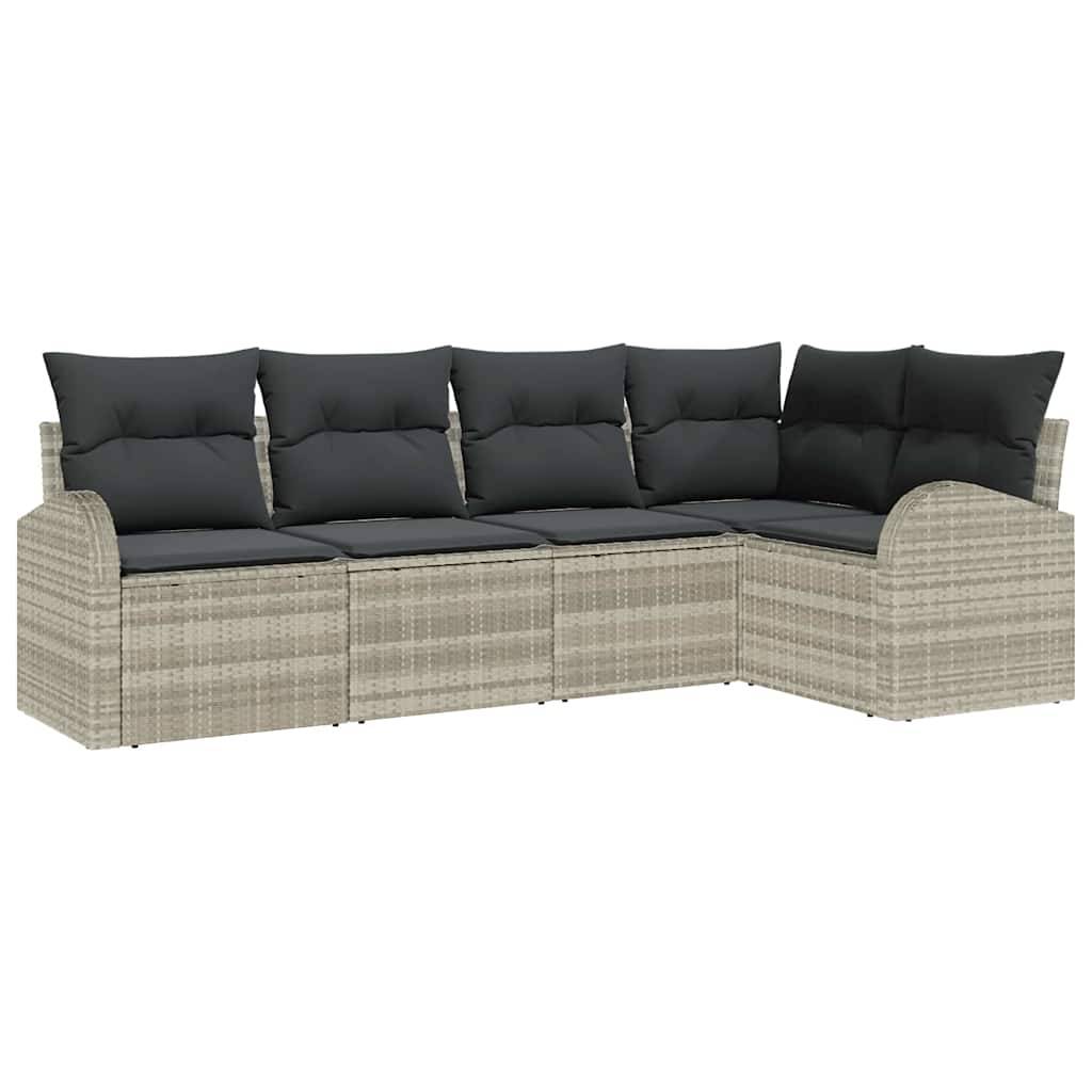 ComfortXL - Salon de Jardin Gris Clair 5 Places Modulable Design Épuré – ComfortXL Outdoor Living - Image 2