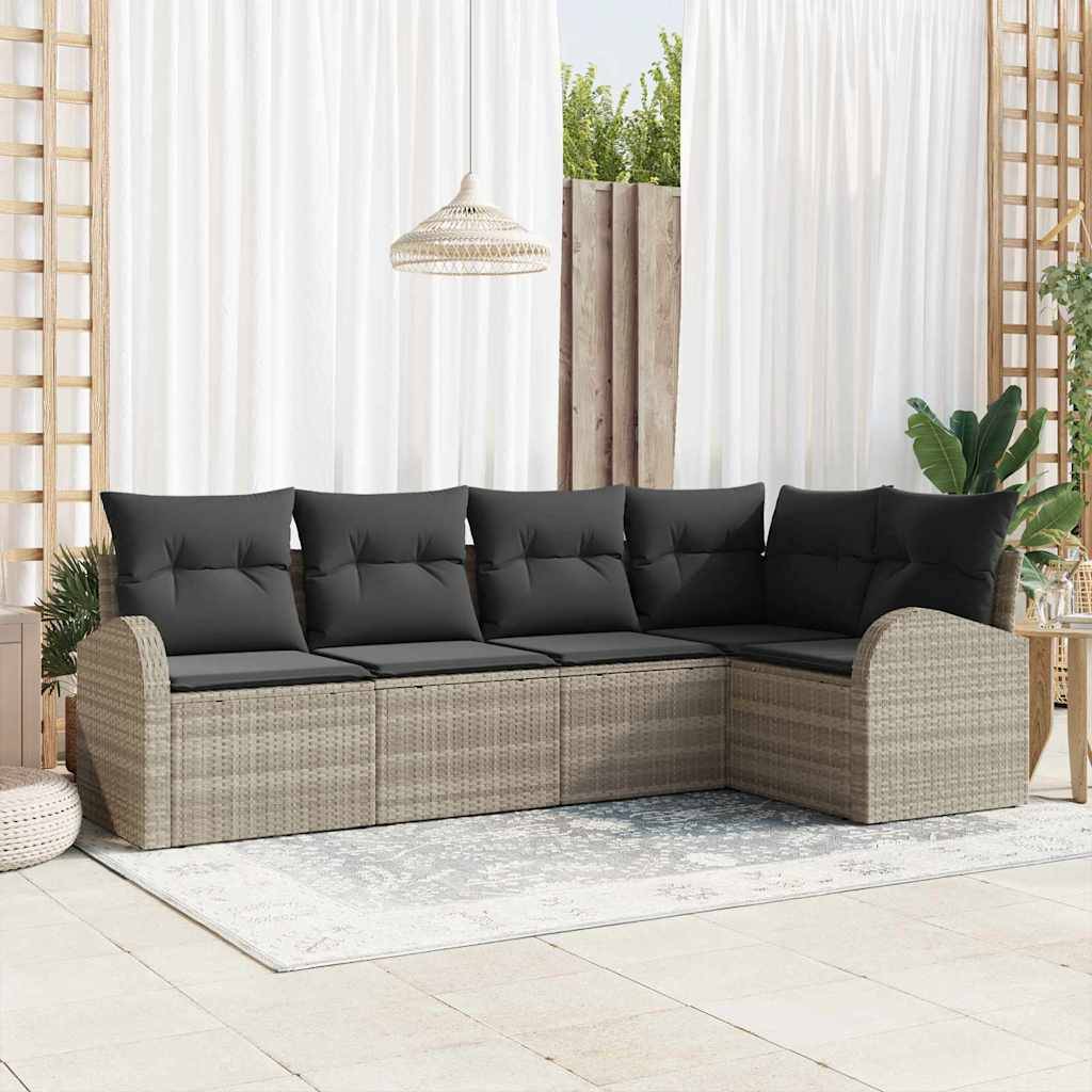 ComfortXL - Salon de Jardin Gris Clair 5 Places Modulable Design Épuré – ComfortXL Outdoor Living - Image 1
