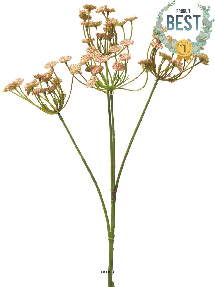 Artificielles - Fleur d&rsquo;Aneth artificielle en tige, 4 ramures, H68 cm Rose pâle - BEST - couleur: Rose pâle - Imagen 1