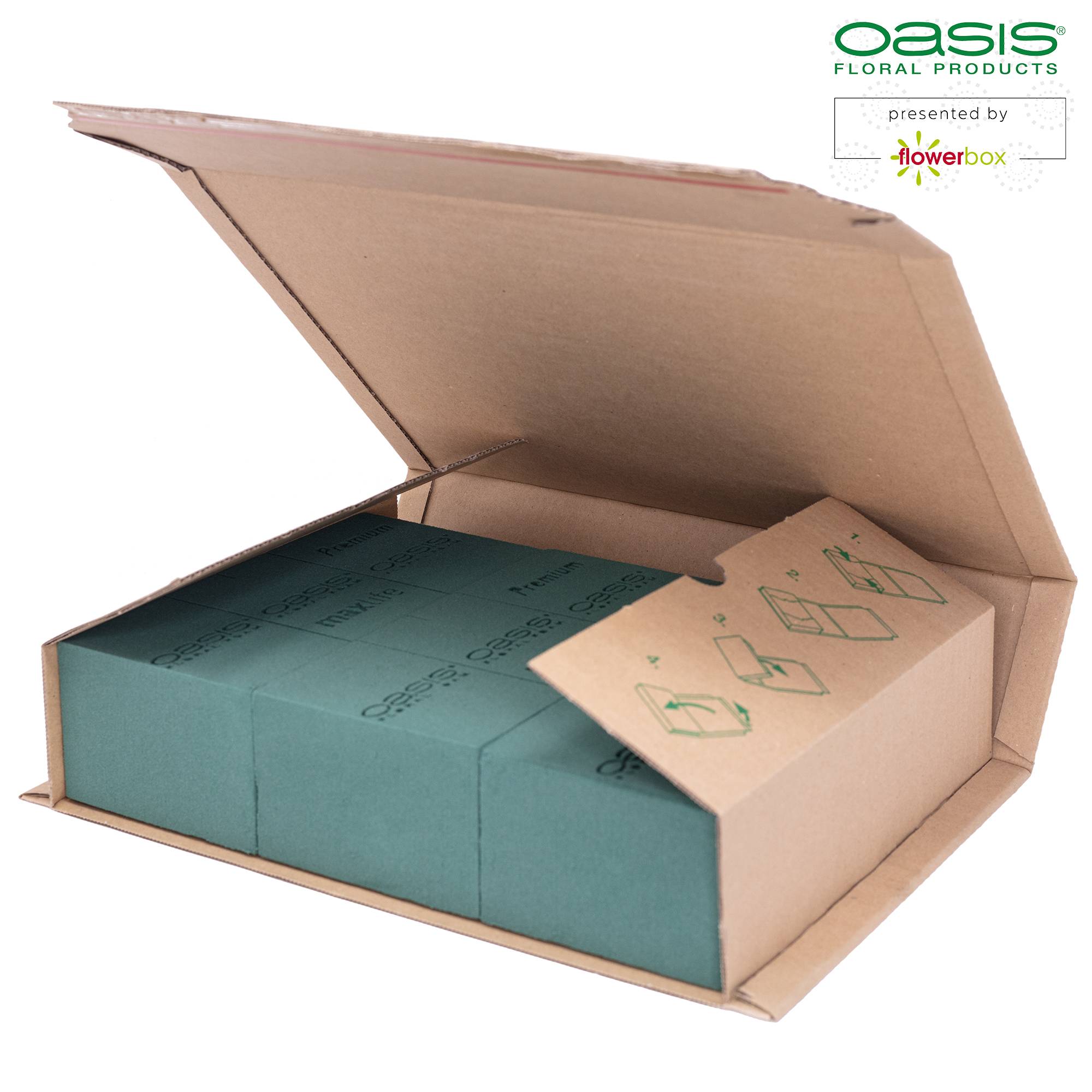 3x Original OASIS® Premium mousse florale pour une plus longue durée de vie des fleurs fraîches - 23 x 11 x 7,5 cm - mousse humide en forme de brique - Imagen 2