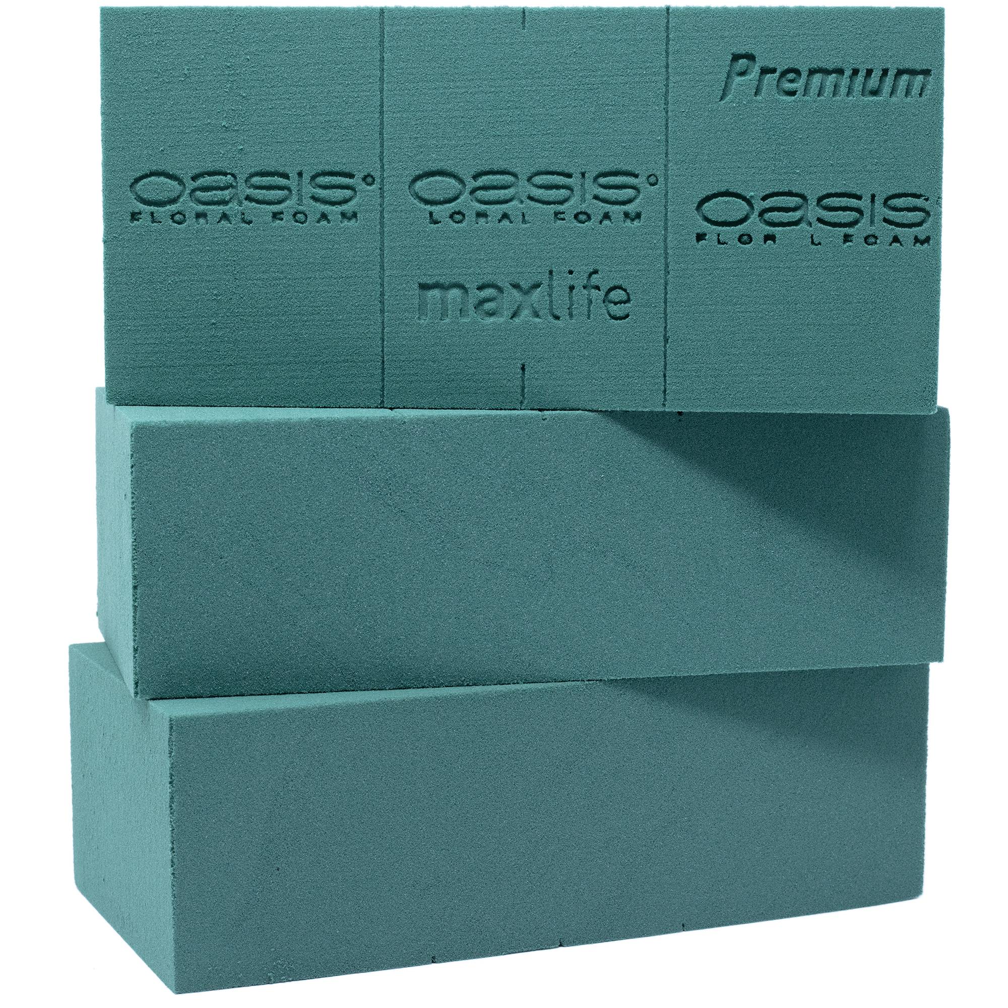 3x Original OASIS® Premium mousse florale pour une plus longue durée de vie des fleurs fraîches - 23 x 11 x 7,5 cm - mousse humide en forme de brique - Imagen 1
