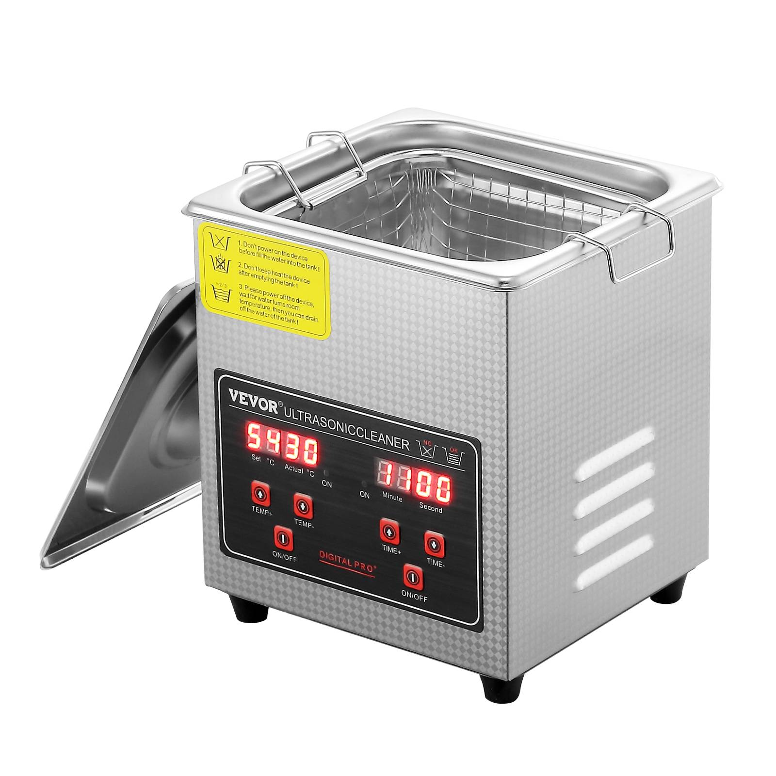 Vevor - VEVOR Nettoyeur ultrasons 2L inox numérique, chauffage, réglable temps/température, labo/pro. - Image 1