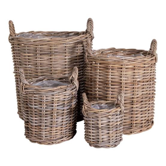 Lot de 4 Paniers Décoratifs en Rotin avec Anses - SELVA - Image 1