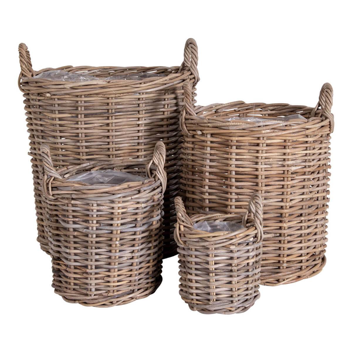Lot de 4 Paniers Décoratifs en Rotin avec Anses - SELVA - Image 1