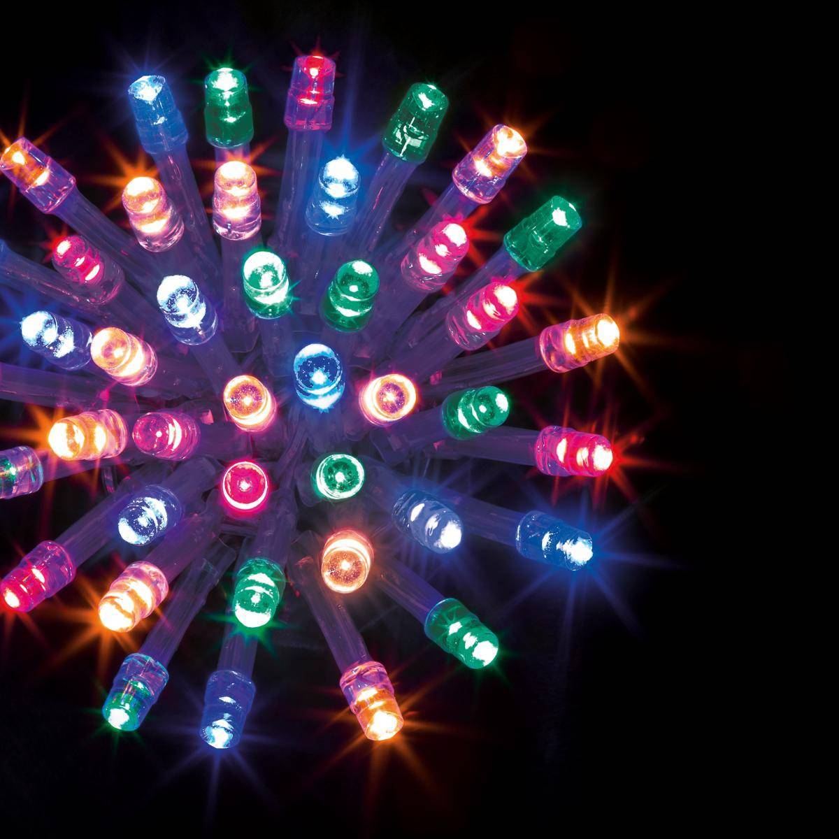 Guirlande lumineuse 100 LED 10m avec timer extérieur multicolore fil transparent FEERIC LIGHTS & CHRISTMAS - Image 2