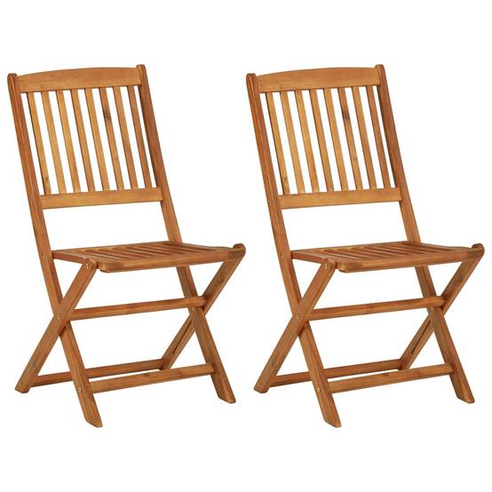 Ensemble de 3 pcs table de jardin et chaises pliable - mobilier de jardin Bois d'acacia solide-JU2677 - Image 8
