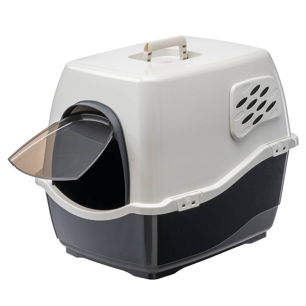 Ferplast - Ferplast Bac Litière pour Chats BILL Litière Chat avec Couvercle, Bac à litière Chat, avec 2 filtres Anti-Odeurs, 50 x 40 x h 42 cm, Porte Obscurcie - Imagen 2
