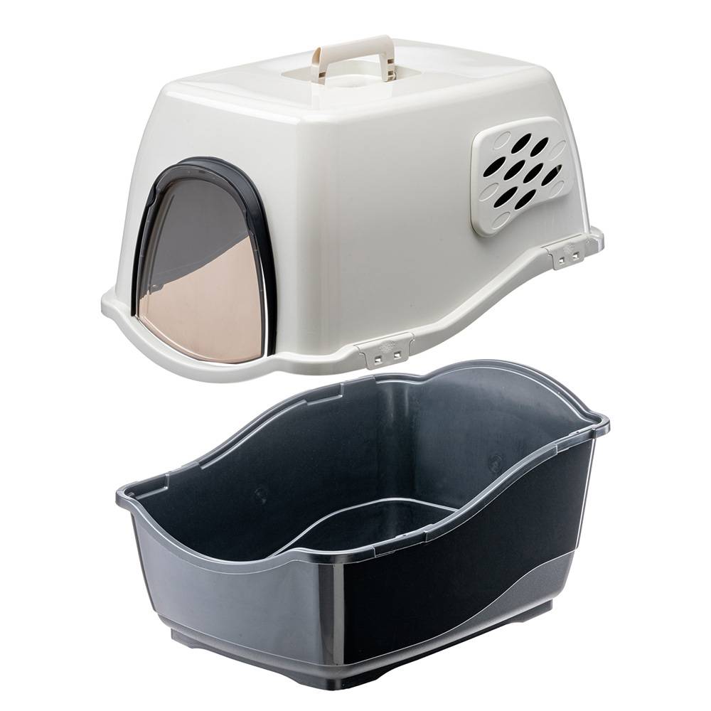 Ferplast - Ferplast Bac Litière pour Chats BILL Litière Chat avec Couvercle, Bac à litière Chat, avec 2 filtres Anti-Odeurs, 50 x 40 x h 42 cm, Porte Obscurcie - Imagen 4