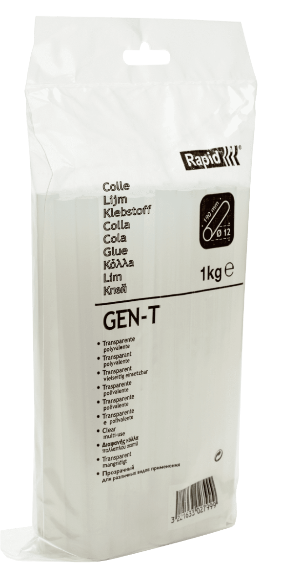 Bâtons de colle GEN-T transparente universelle 12mm - 1 Kg - Sachet - RAPID-ISABERG - 40302799 - Imagen 1