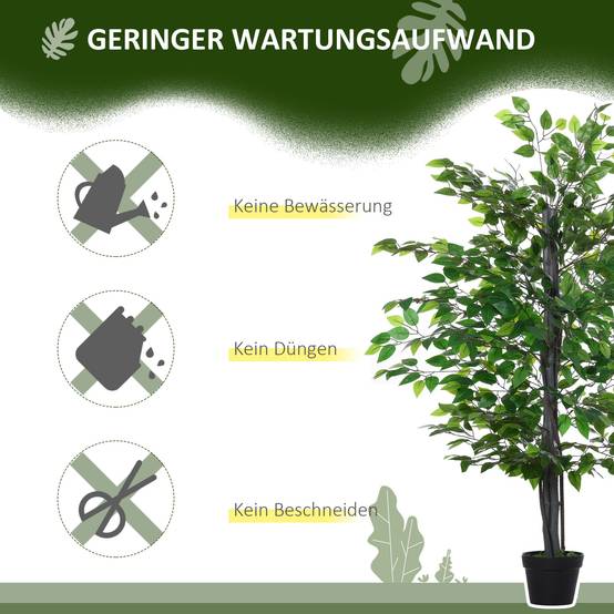 Ficus Banyan artificiel plastique intérieur extérieur aspect naturel 145cm vert - ComfortXL Outdoor Living - Image 7