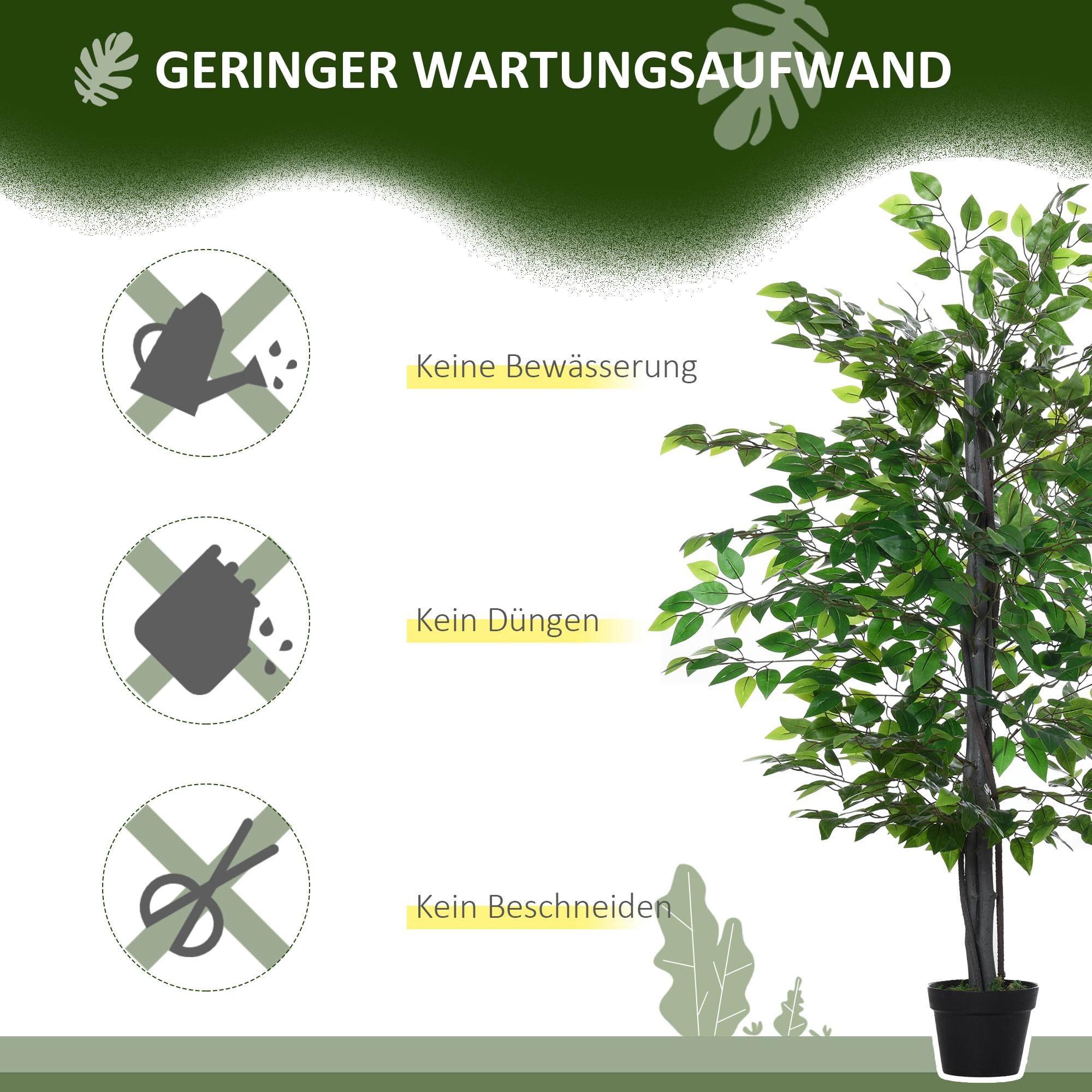 Ficus Banyan artificiel plastique intérieur extérieur aspect naturel 145cm vert - ComfortXL Outdoor Living - Image 7