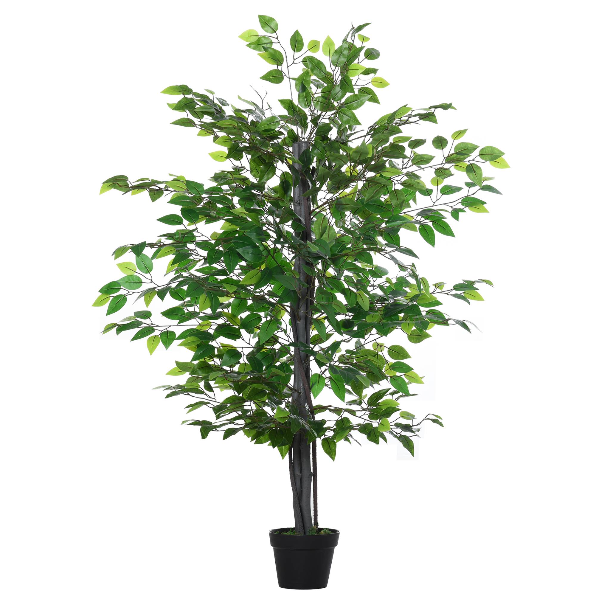 Ficus Banyan artificiel plastique intérieur extérieur aspect naturel 145cm vert - ComfortXL Outdoor Living - Image 1