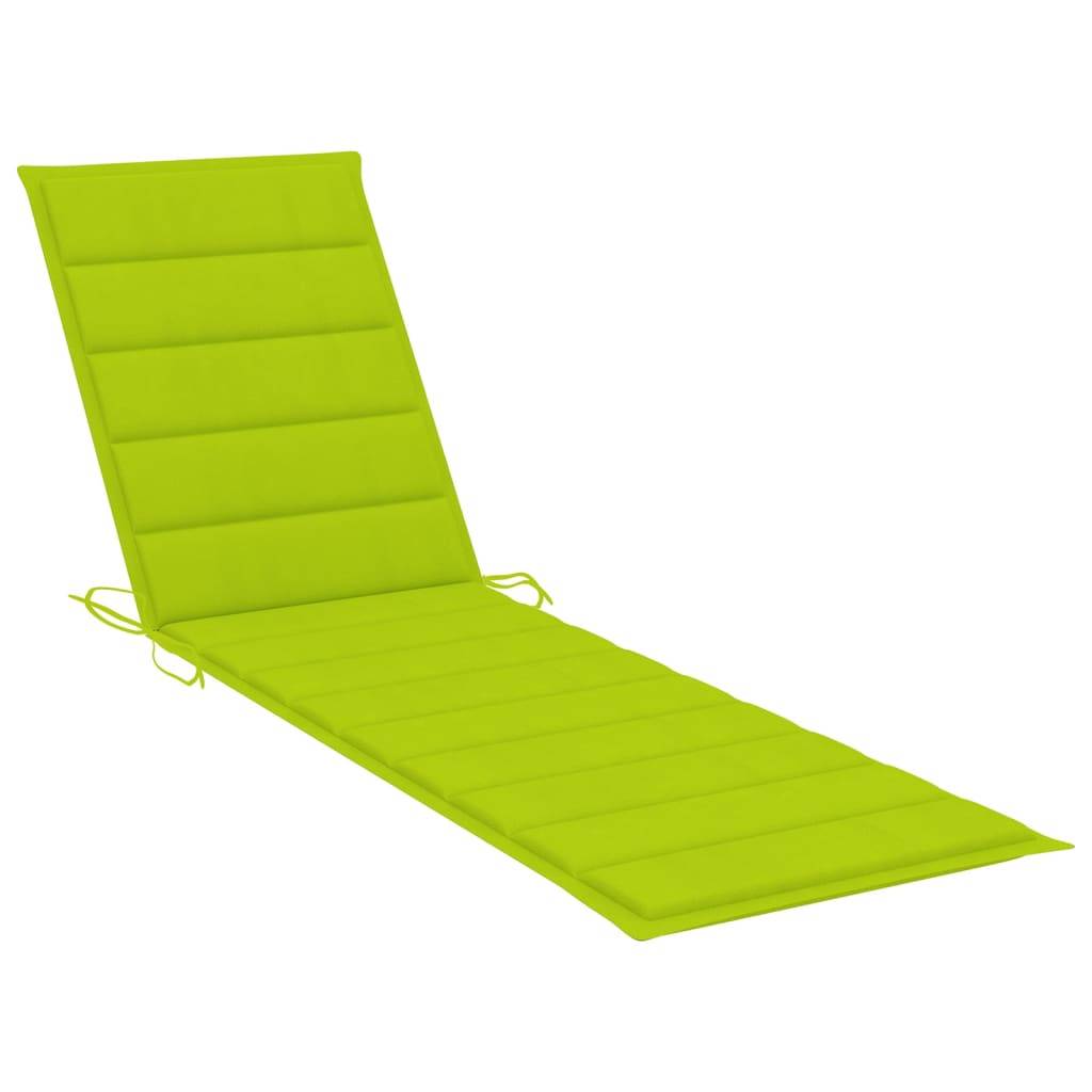 Helloshop26 - Lot de 2 transats chaise longue bain de soleil lit de jardin terrasse meuble d'extérieur avec coussin vert vif bois de teck solide - Imagen 9