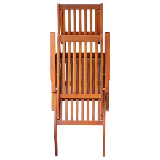 Helloshop26 - Transat chaise longue bain de soleil lit de jardin terrasse meuble d'extérieur avec repose-pied et coussin acacia solide - Imagen 2