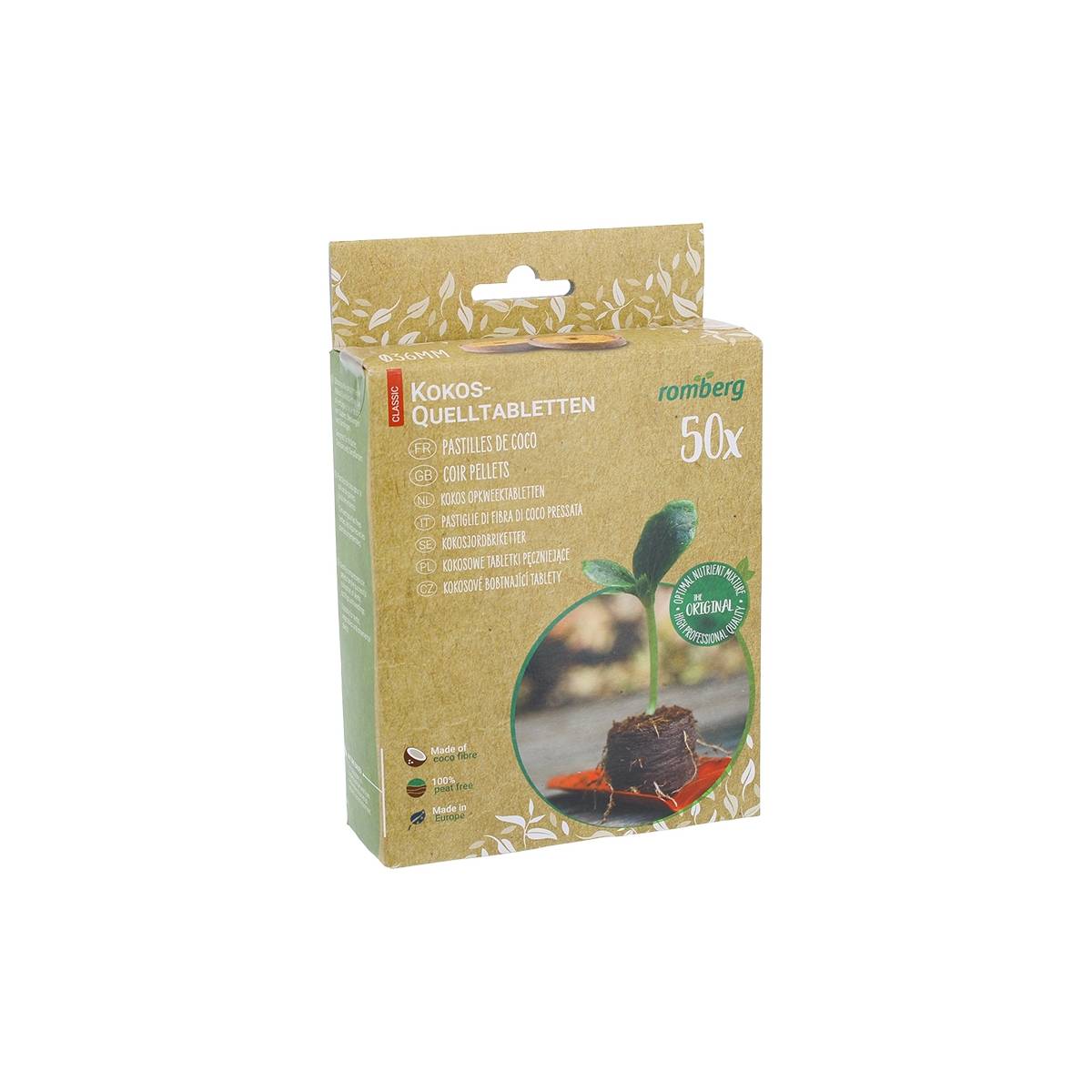 Blister de 50 pastilles COCO Ø3,6cm - ROMBERG