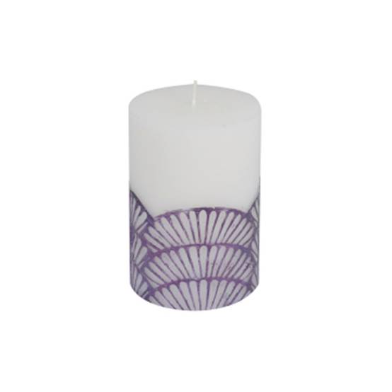 Bougie Pilier Déco "Mermaid" 10cm Violet & Blanc