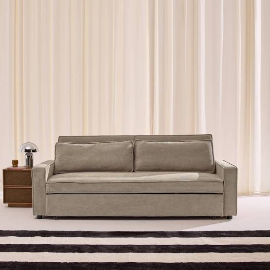 sweeek - Canapé convertible 3 places velours côtelé beige - Chill | sweeek - Image 5