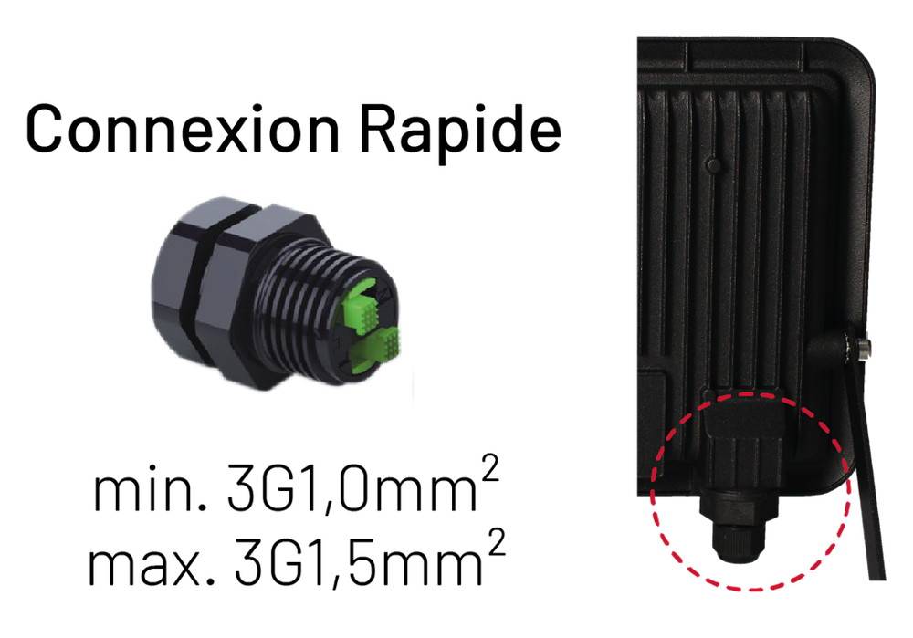Arlux Lighting - Projecteur mural KREON 2 - IP65, 10W, 4000K, 1000lm, Noir Arlux Lighting - Image 2
