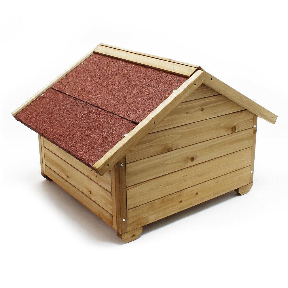 Helloshop26 - Niche chat avec isolation maisonnette d'extérieur chat robuste bois chat petite - Imagen 3
