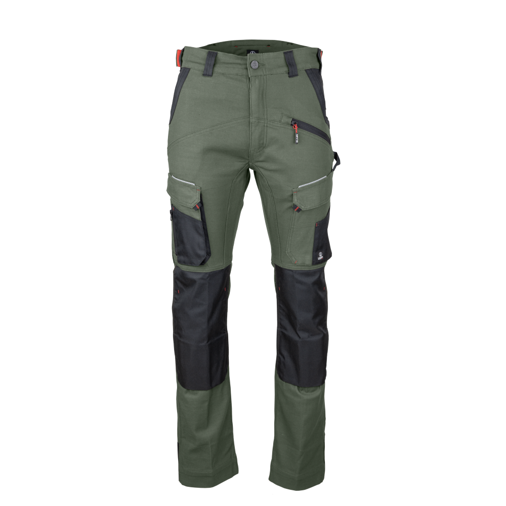 Pantalon bicolore avec poches genouillères LMA MEMORY Kaki / Noir 44 - Imagen 1