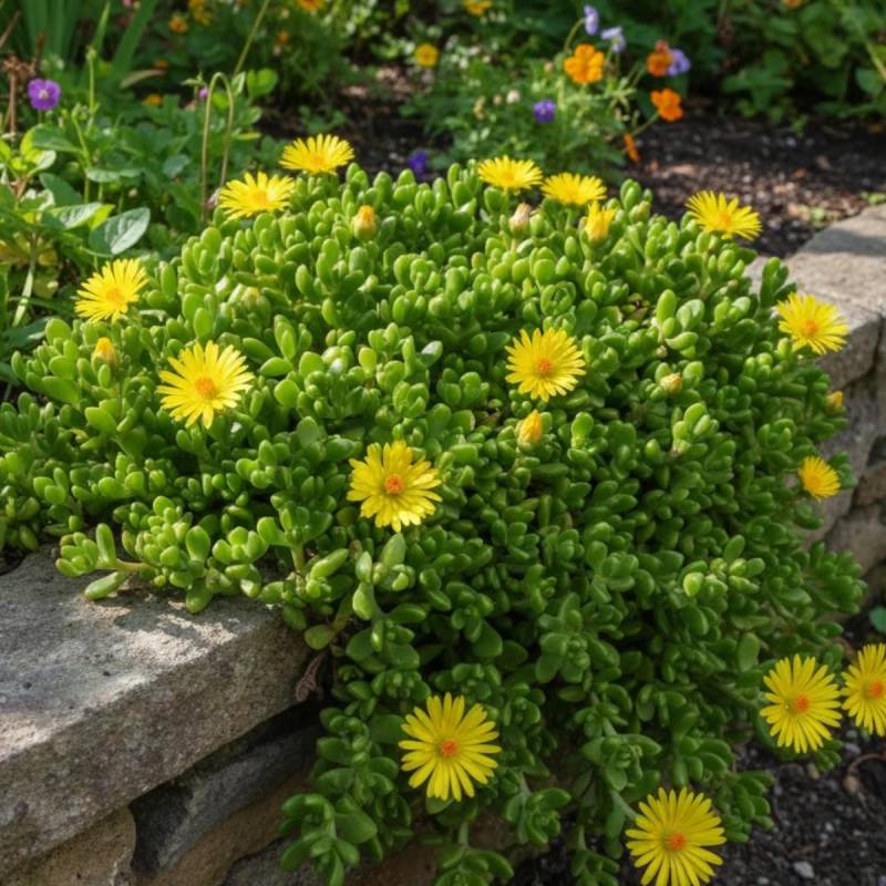 Delosperma nubigenum, Pourpier vivace à fleurs Jaune/ - feuillage Persistant - Godet - 5/20 cm
