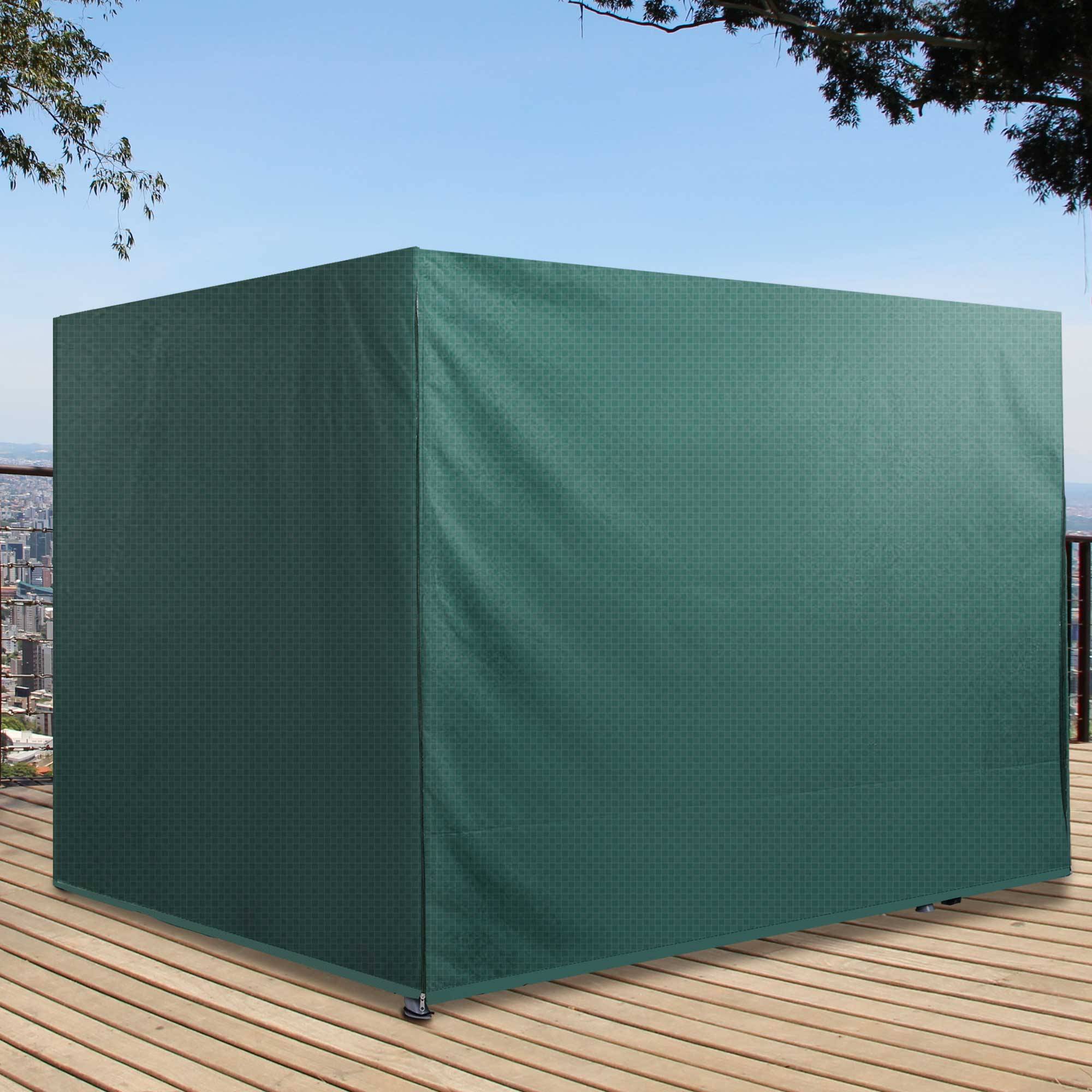 Housse de Balancelle 3 Places Polyéthylène Jardin Imperméable Anti-UV Vert Foncé 215x155cm - ComfortXL Outdoor Living - Image 4