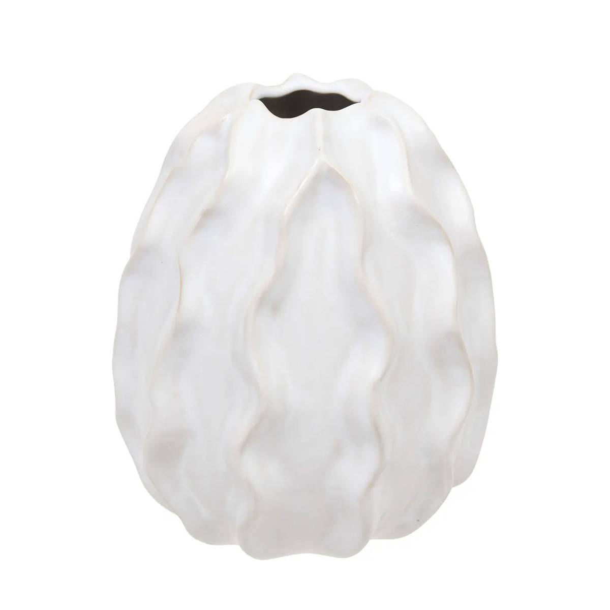 Vase Design en Céramique "Sandri" 17cm Blanc - Image 1