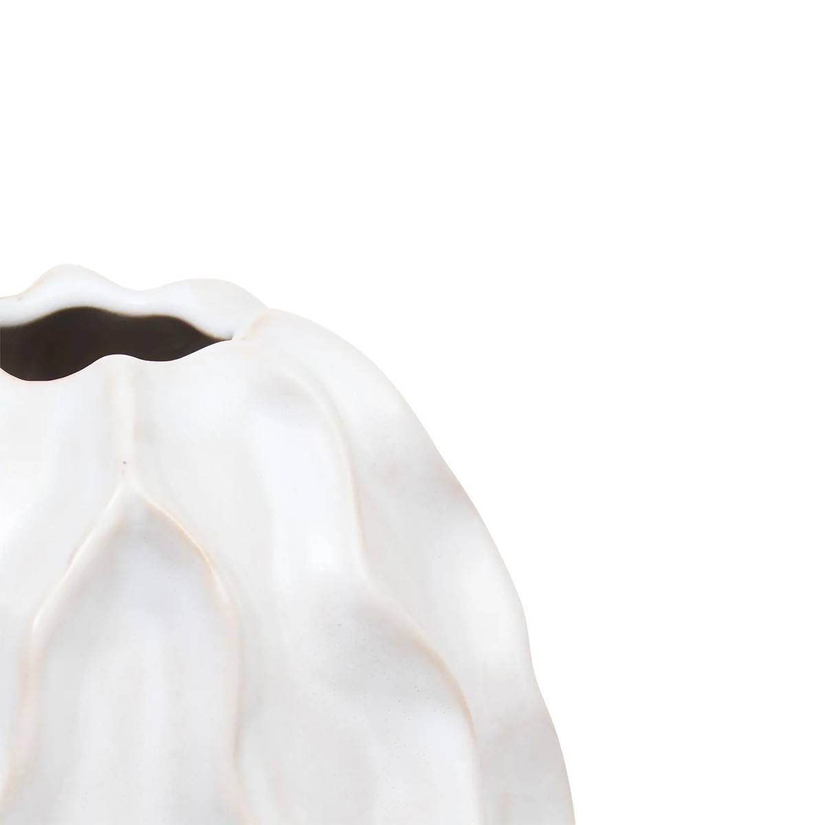 Vase Design en Céramique "Sandri" 17cm Blanc - Image 2