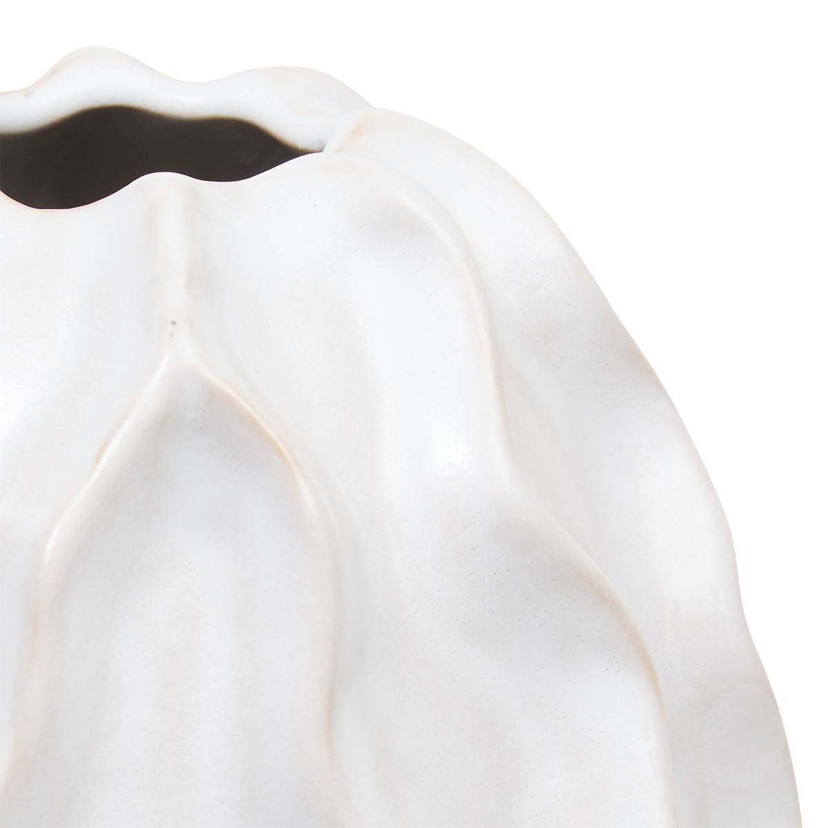 Atmosphera - Vase Sandri blanc H17cm - Atmosphera Créateur d'intérieur - Image 3