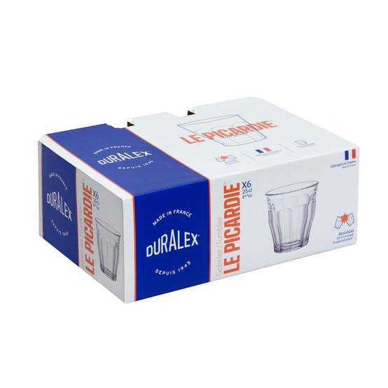 Pack De 6 Gobelets Duralex 25cl - Verre Trempé Résistant Fabriqué En France