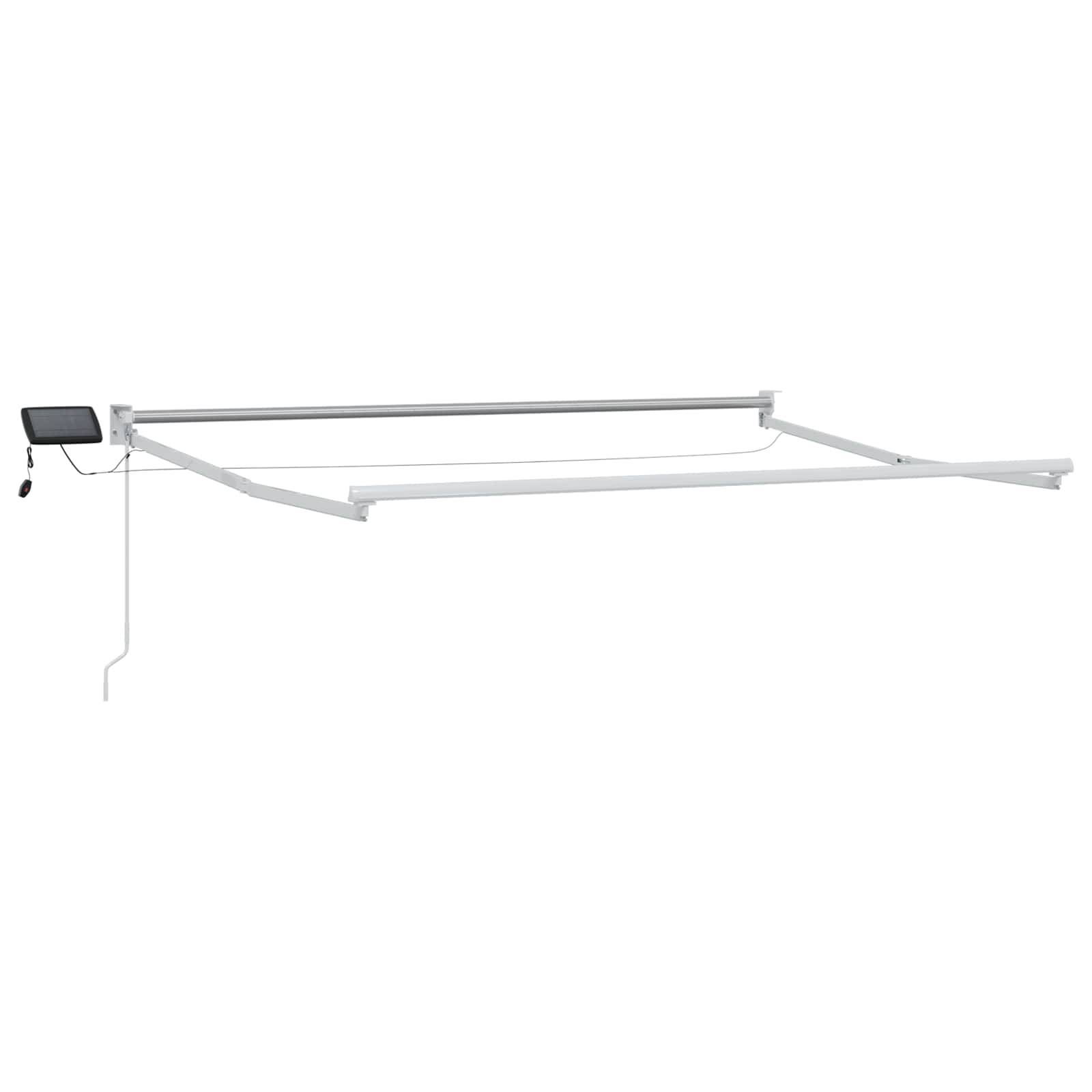 ComfortXL - Store banne manuel polyester aluminium jardin terrasse éclairage LED gris clair - ComfortXL Outdoor Living - Image 4