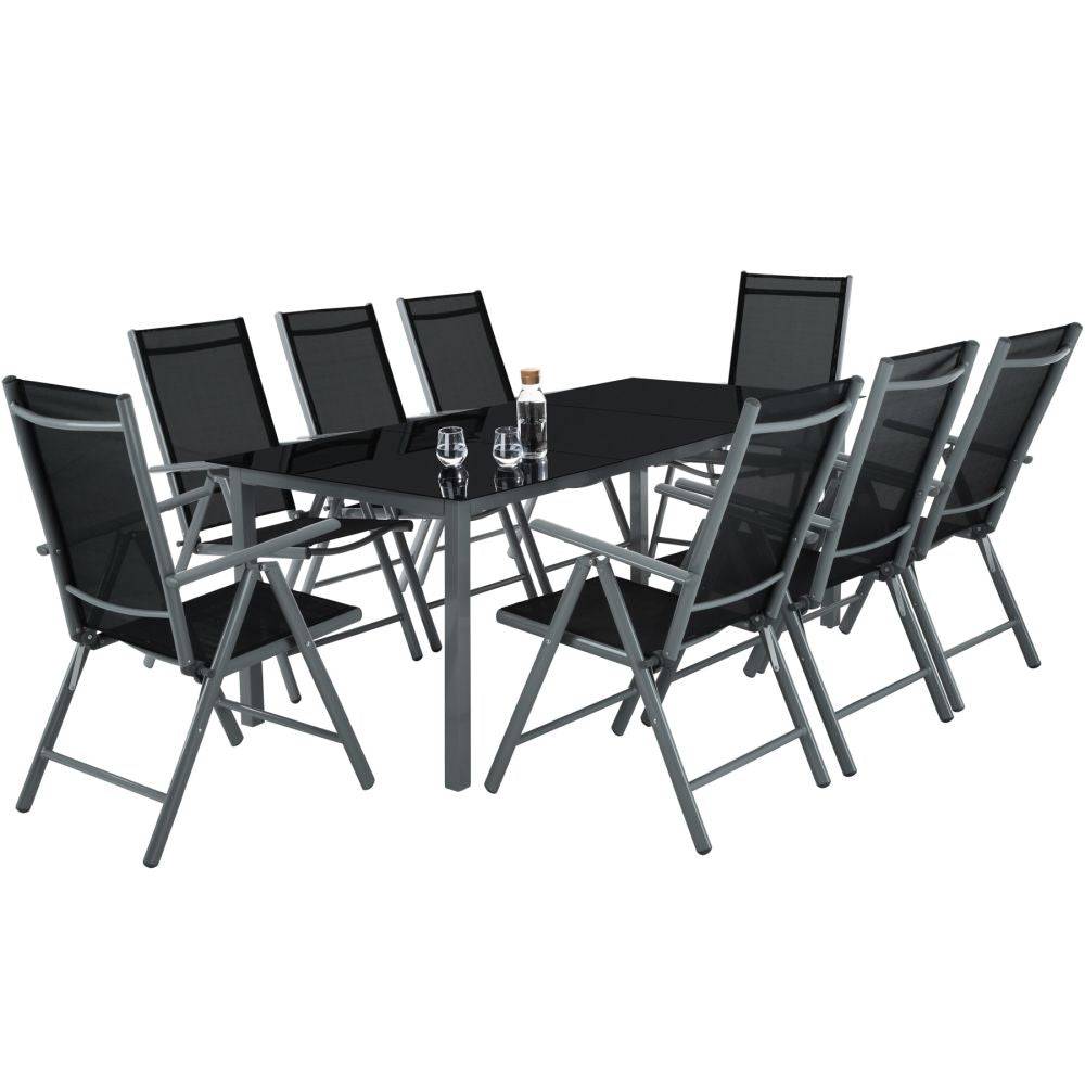 Helloshop26 - Salon de jardin aluminium 8 places gris foncé - Imagen 2