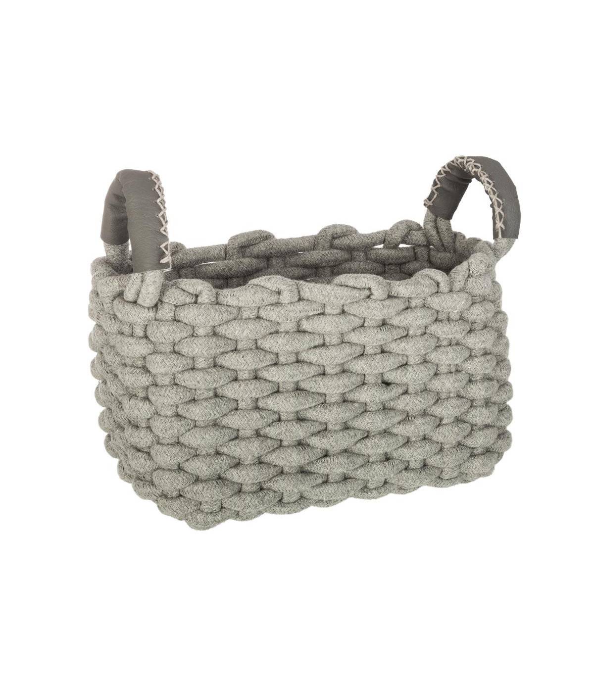 Set de 3 Paniers de rangement rectangle en Coton - Imagen 2
