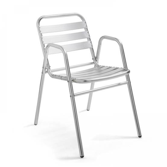 Oviala - Chaise de jardin empilable en aluminium gris clair Nothing Hill - Oviala - Image 1