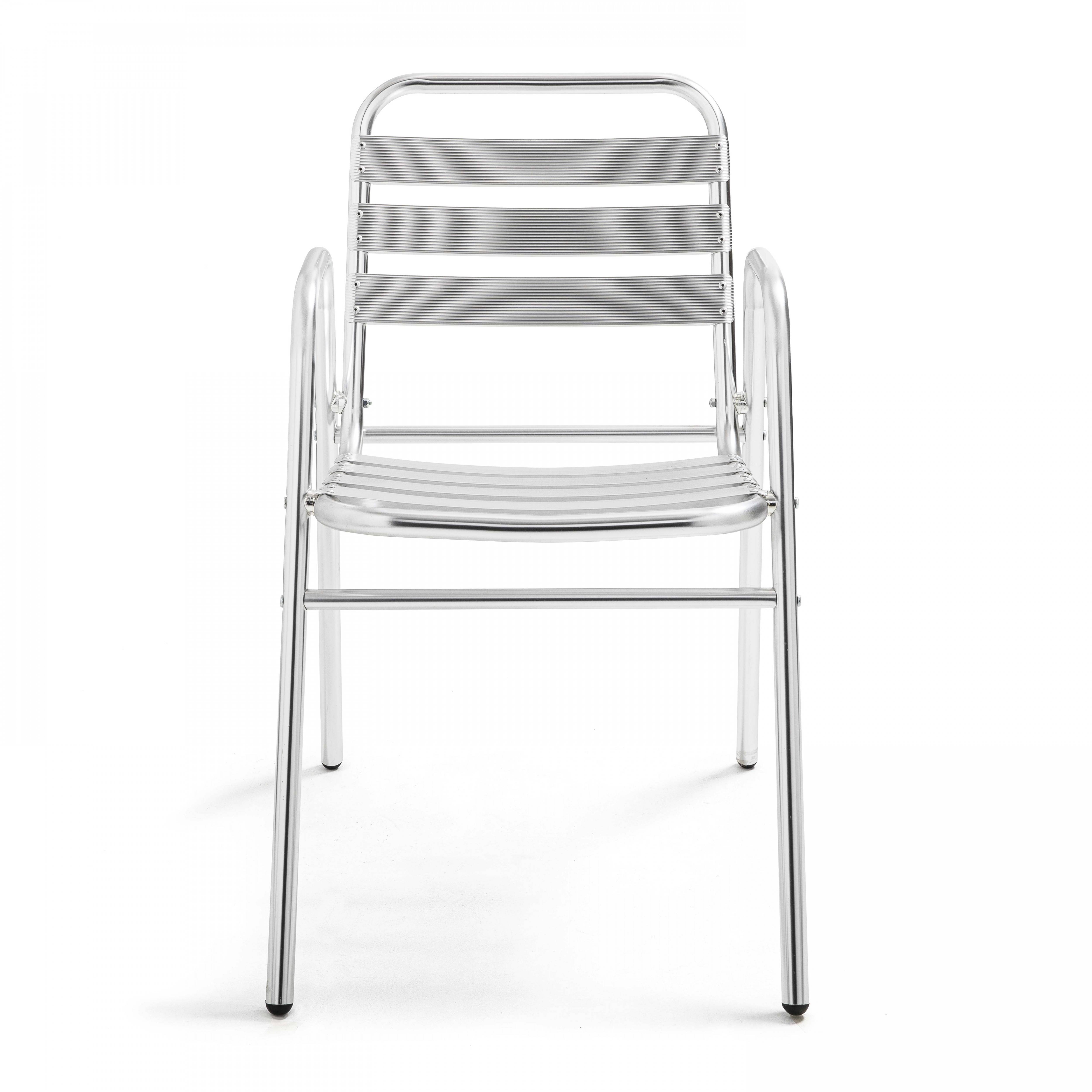 Oviala - Chaise de jardin empilable en aluminium gris clair Nothing Hill - Oviala - Image 3