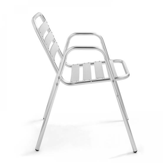 Oviala - Chaise de jardin empilable en aluminium gris clair Nothing Hill - Oviala - Image 5