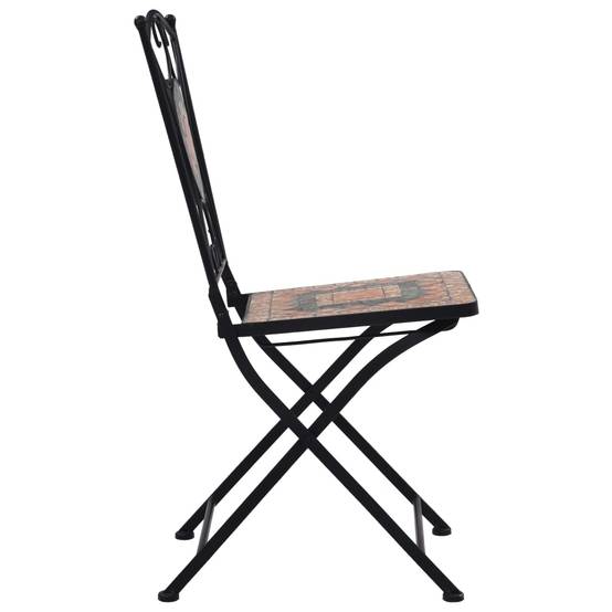 Ensemble de bistro 3 pcs | Mobilier d'extérieur mosaïque Carreau céramique Orange/Gris Maison Chic - Image 10