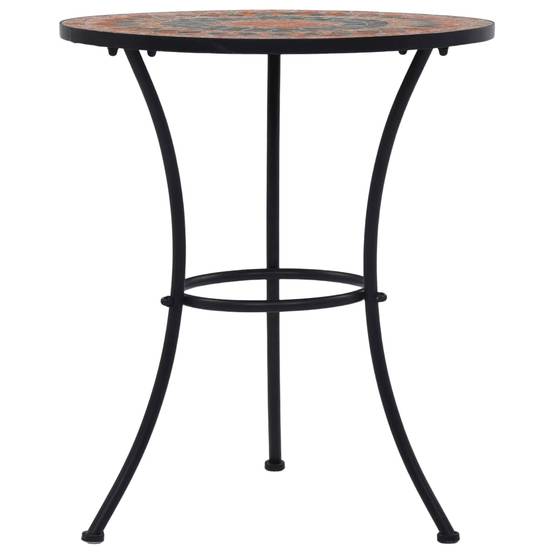 Ensemble de bistro 3 pcs | Mobilier d'extérieur mosaïque Carreau céramique Orange/Gris Maison Chic - Image 7