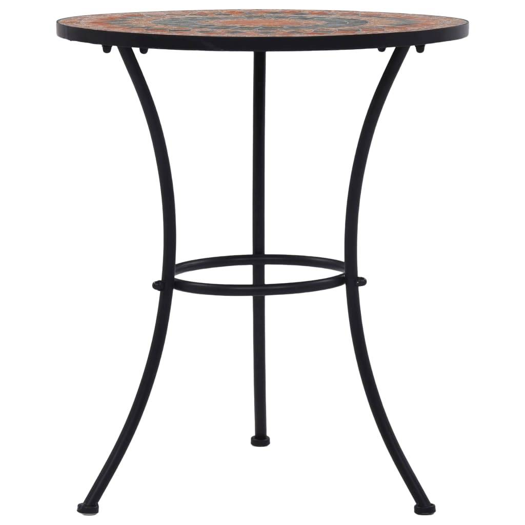 Ensemble de bistro 3 pcs | Mobilier d'extérieur mosaïque Carreau céramique Orange/Gris Maison Chic - Image 7