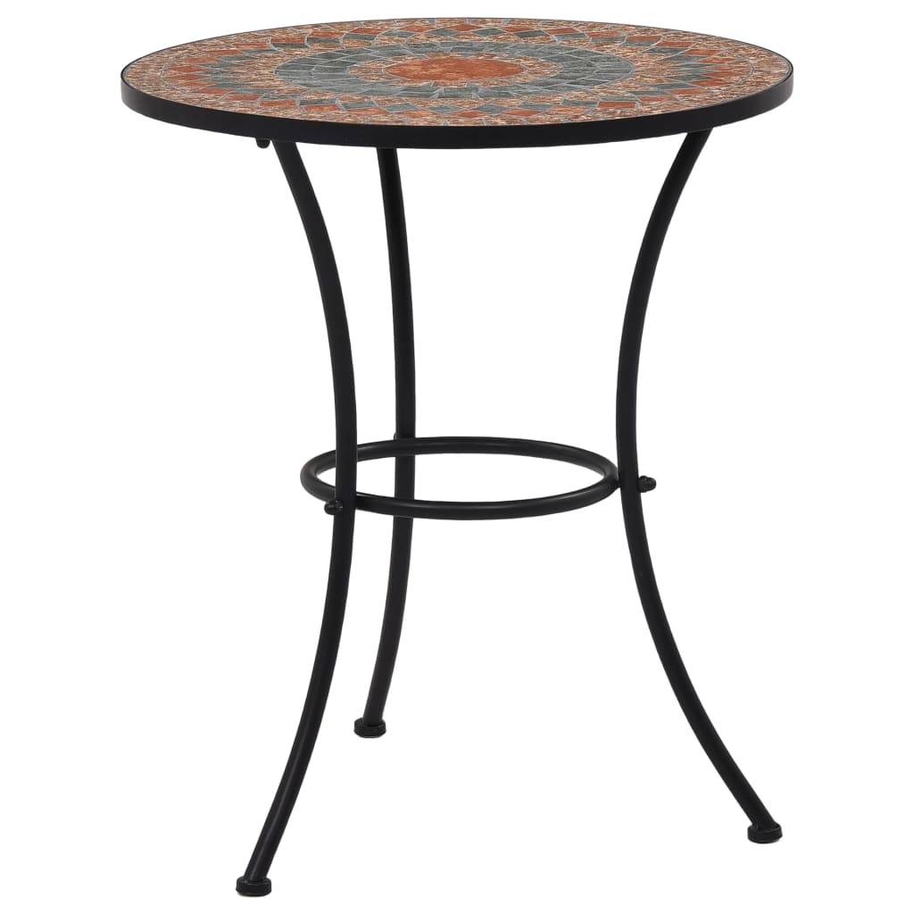 Ensemble de bistro 3 pcs | Mobilier d'extérieur mosaïque Carreau céramique Orange/Gris Maison Chic - Image 1