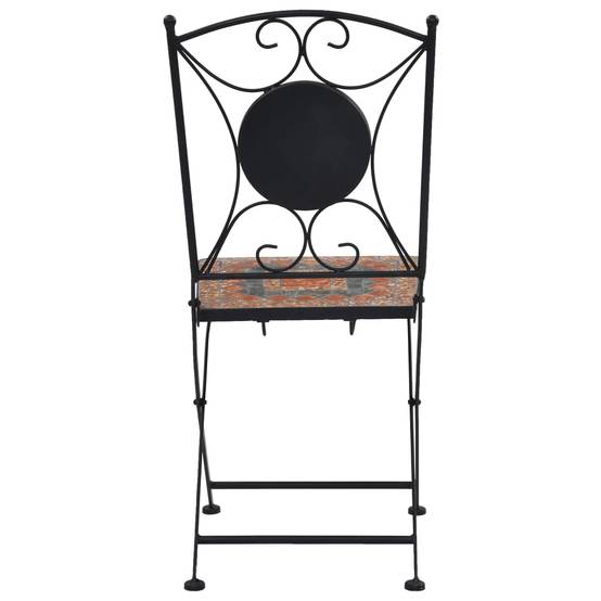 Ensemble de bistro 3 pcs | Mobilier d'extérieur mosaïque Carreau céramique Orange/Gris Maison Chic - Image 9