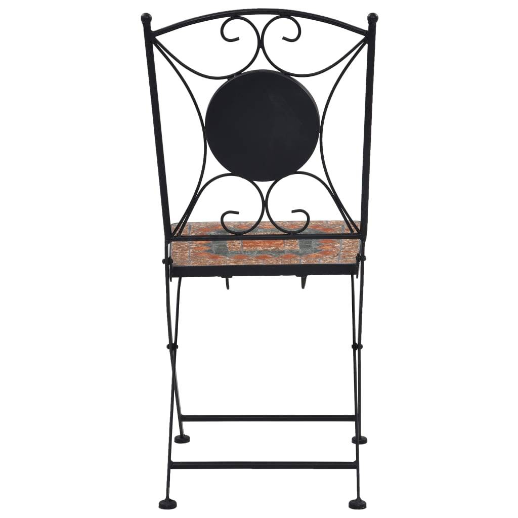 Ensemble de bistro 3 pcs | Mobilier d'extérieur mosaïque Carreau céramique Orange/Gris Maison Chic - Image 9